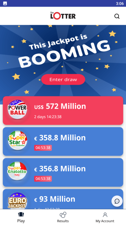 Early look at The Lottery app through basic screenshots